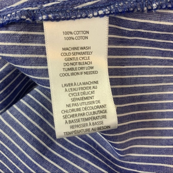 Beach Lunch Lounge Arianna Blue Striped Wrap Bell Sleeve Top - Picture 6 of 9